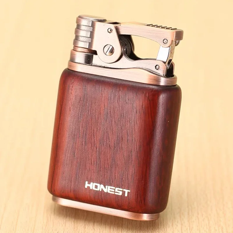 2024 New HONEST Sandwood Kerosene Windproof Lighter Old Vintage Knot Kerosene Lighter  Smoking Accessories Men\'s Gift Tool