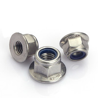 DIN6926 Stainless Steel Nylon Flange Lock Nuts M3 M4 M5 M6 M8 M10 M12 1/4-20 1/4-28