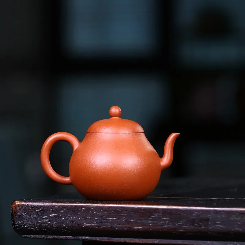 Zanghutianxia Yixing Purple Clay Pot Handmade Little Teapot Single Tea Set for One Person Teapot Coarse Sand Cinnabar Sand Pear-