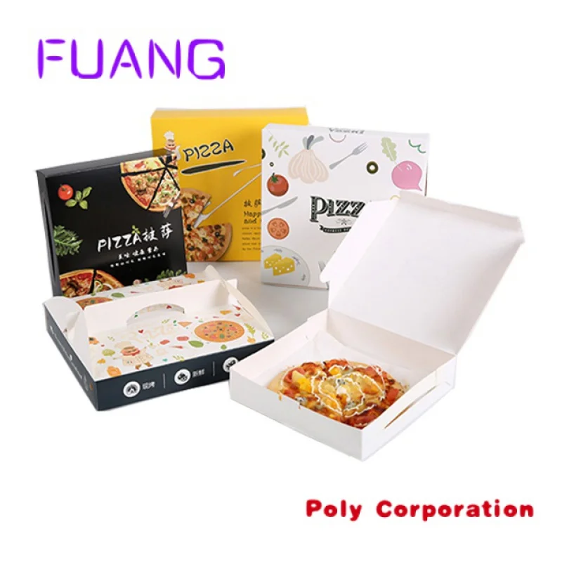 Custom  custom logo burger take away food packaging box cardboard pizza boxes 10 12 16 inch corrugated paper pizza box with logo