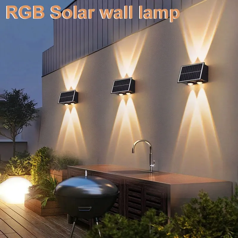 

RGB-лампа Светодиодная настенная на солнечной батарее, 4/6/8 Вт