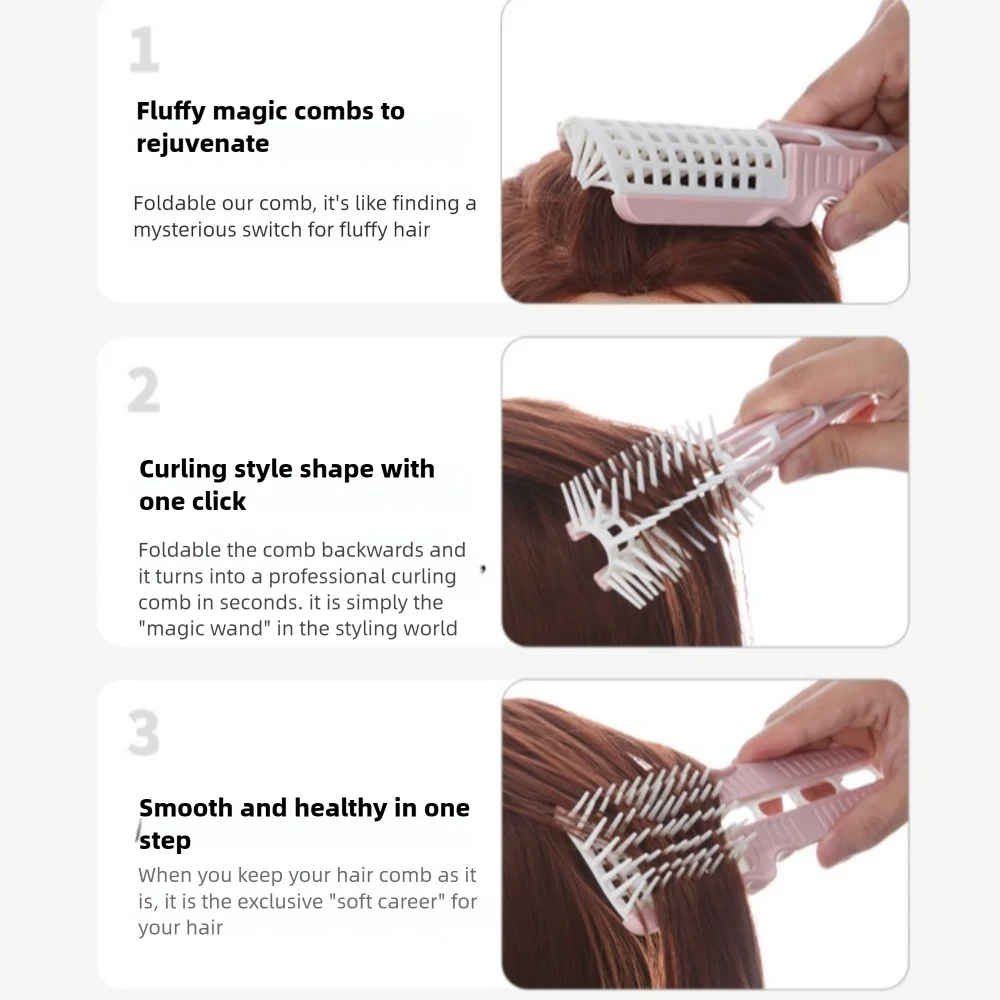 Universal Foldable Hair Comb Bangs Shaping Anti-Static Detangling Hair Brush Fluffy Hair Hairdressing Hair Styling Comb