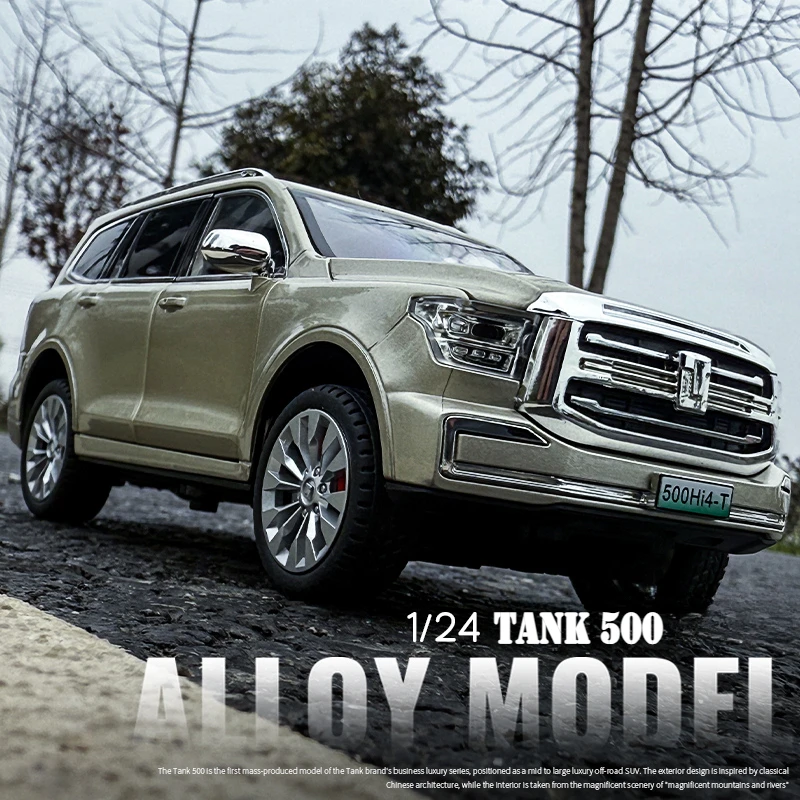 

Diecast 1:24 Scale Tank 500 Hi4-T Alloy Off-road Car Model Toy Car Birthday Gift for Children Boy Collection Miniature Voiture