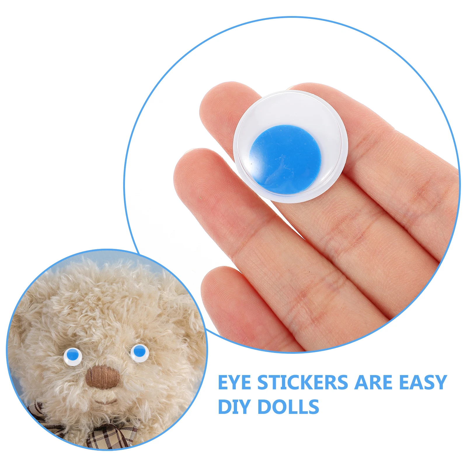 

200pcs Self Adhesive Wiggling Eye Stickers Craft Eyes for DIY Animal Plastic Eyeball Balls Kids Cartoon Decorations