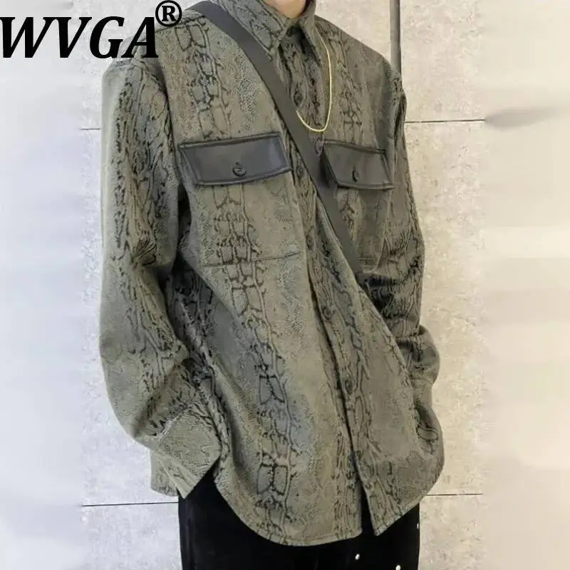 WVGA Spring Autumn New Man American Style Printed Trendy Long Sleeve Shirt Loose-fitting Design Niche Chic Casual Top Ins W23625