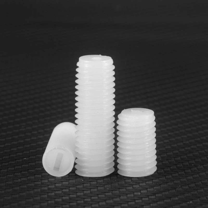Plastic Insulated Nylon Slotted Set Screws Grub Screws M3 100Pcs Wear Resistant Durable Good Toughness for Household Use
