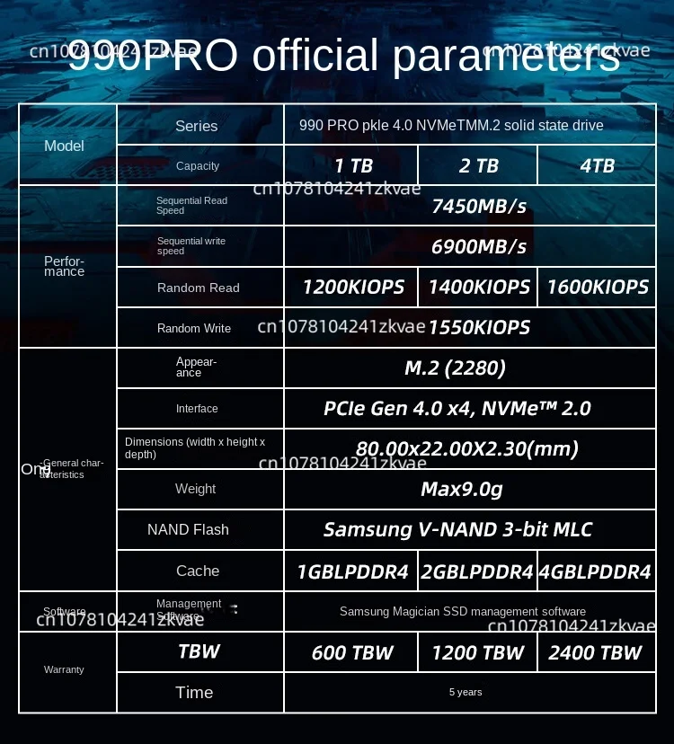 SSD 990pro Solid State -.2pcle4.0SSD Expansion 1TB 2TB 4TB