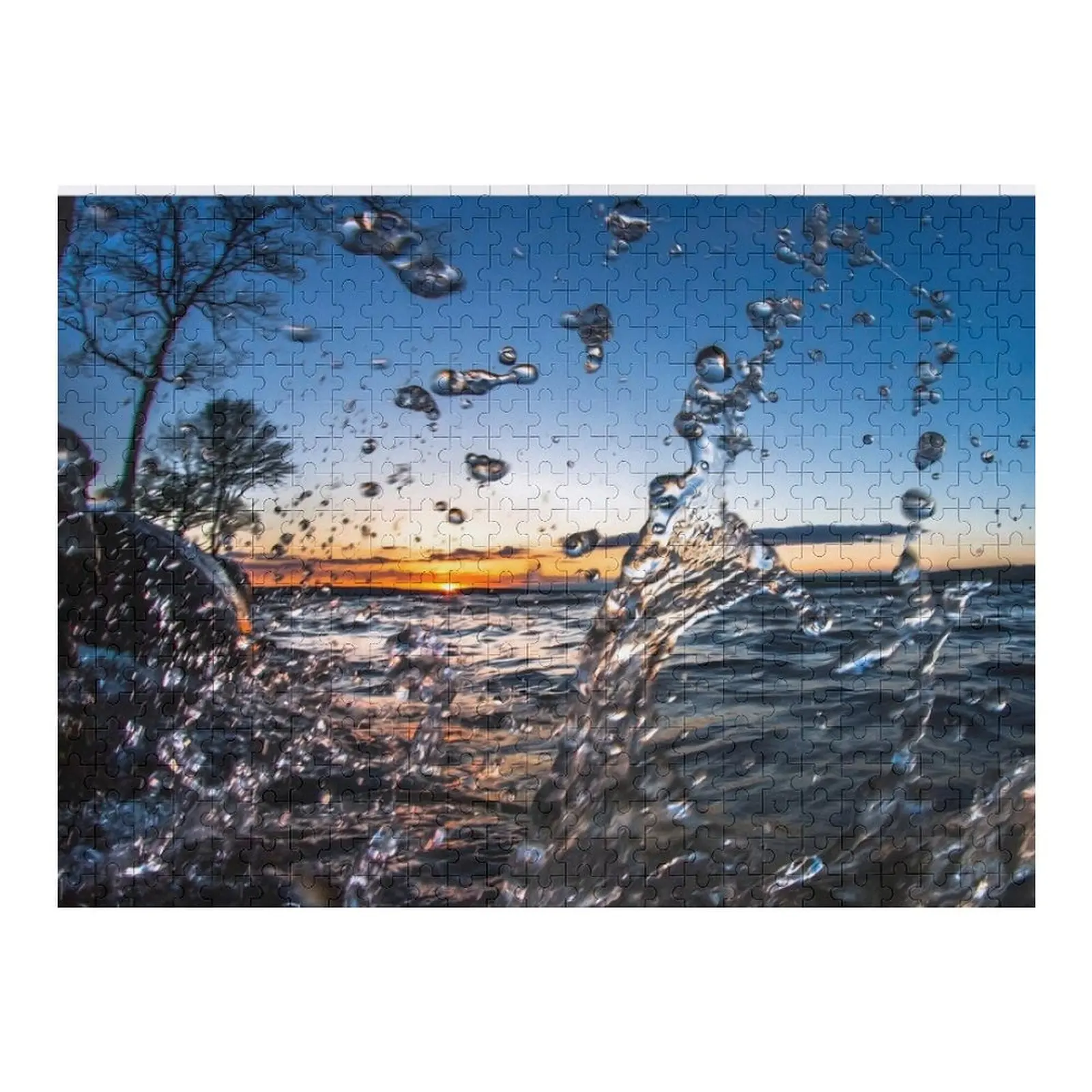 Кристально чистая океанская волна перед закатом вода прозрачная волна закат прозрачное озеро закат океан океан восход солнца головоломка