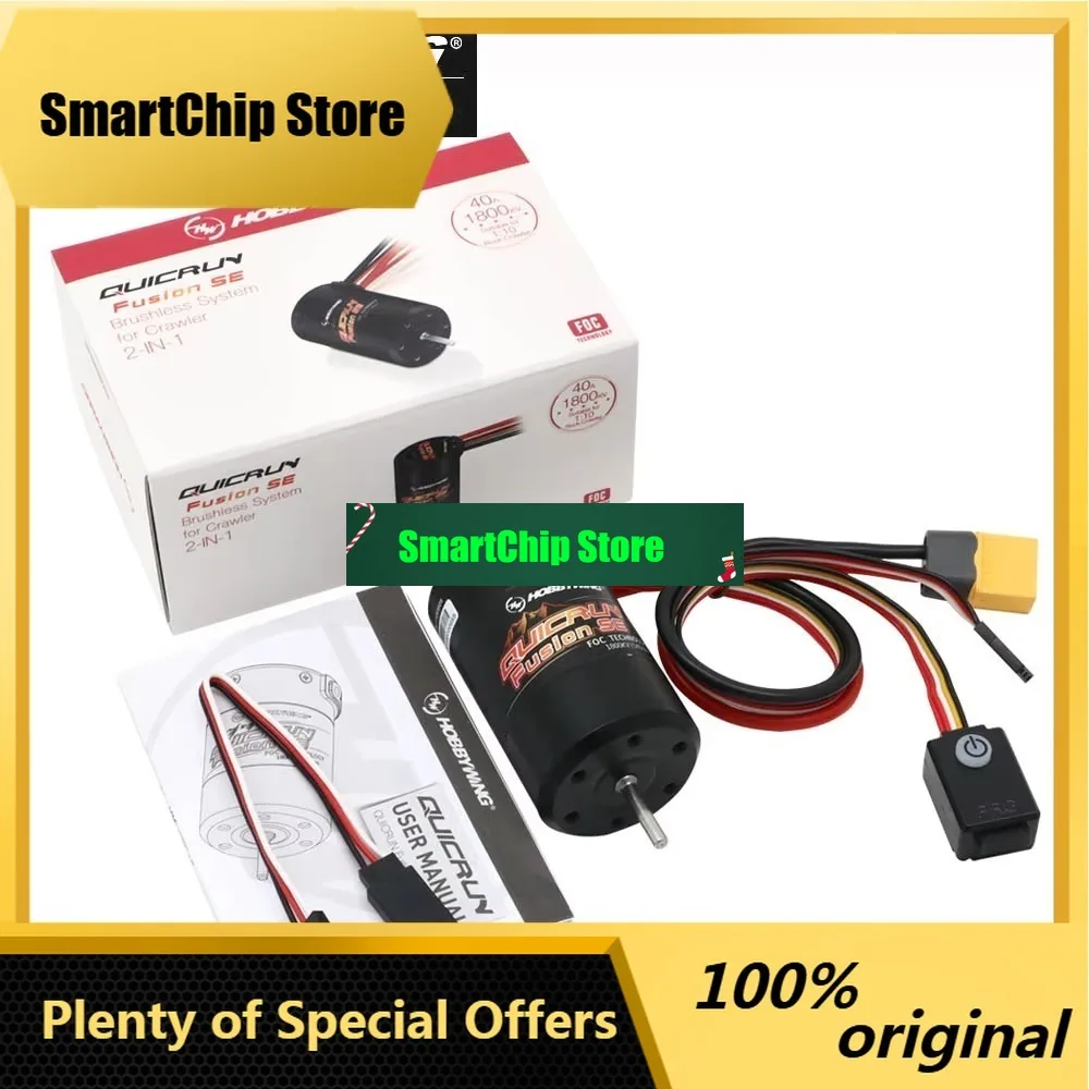 SmCpHobbywing QuicRun Fusion SE 1200KV/1800KV 2-3S Waterproof Sensored Brushless Motor Built In 40A ESC For Vehicles 1:10 Rock C