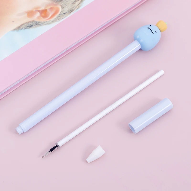 3pcs/box cartoon cute ball pen 0.5mm black gel pen stationery set image 5