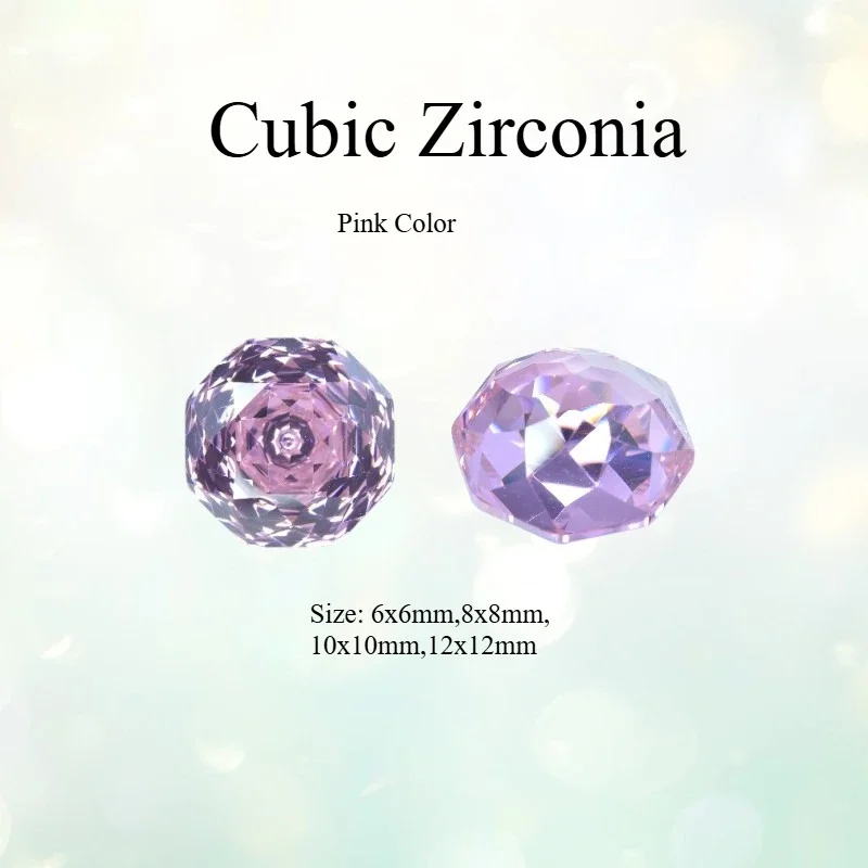 

L-Natural Cubic Zirconia Special Rose Cut Pink Various Size Loose Gemstone For Jewelry Diy Making