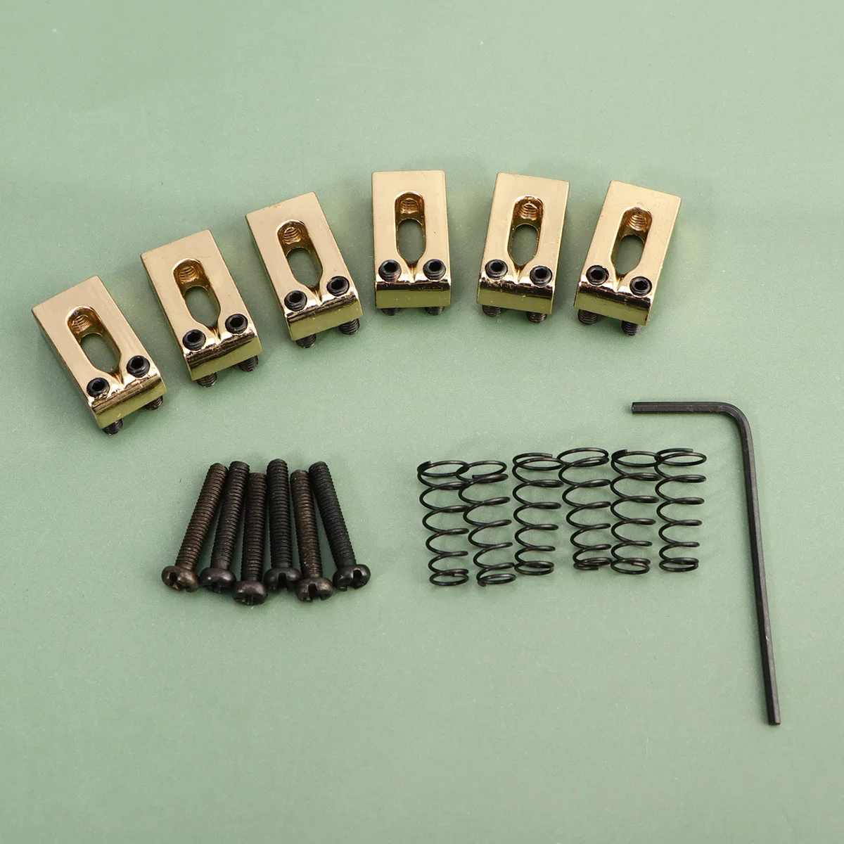 

6pcs Electric Guitar Bridge Saddle Set Golden Metal Tremolo Saddles For Stable Tuning Replacement Parts Guitar Accessories