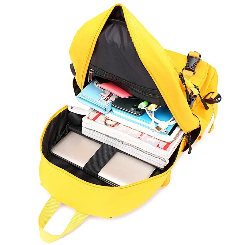 atinfor Fashion Yellow Backpack School Bags Girls Waterproof Oxford School Bookbag for Teenagers with USB Port