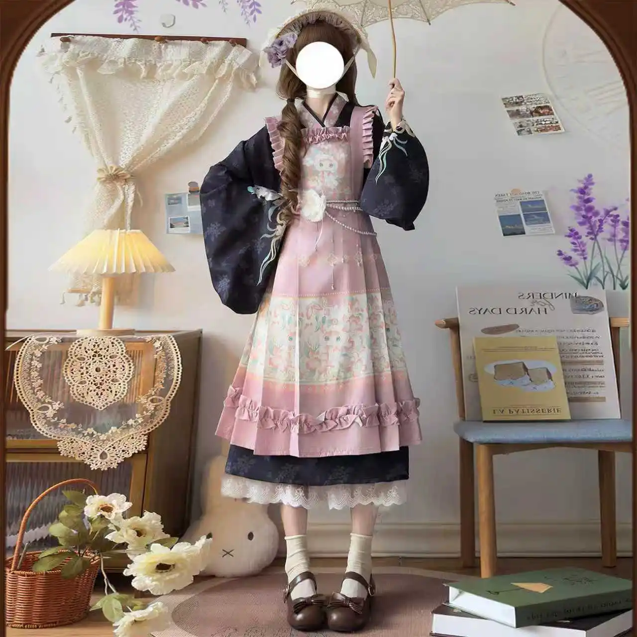 

Coalfell Hanfu Dress Women Chinese Traditional Cosplay Costume Sweet Pipa Sleeve Dress + Strap Horse Dress + Underskirt