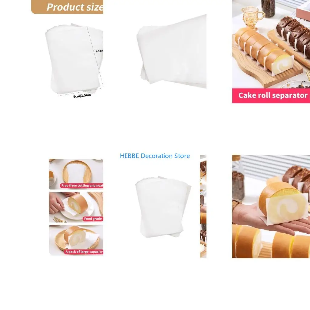 B0KC 100/200pcs Cake Roll Baking Paper Nonstick Wrapping Paper Cake Separator Paper Cake Roll Paper for Cake