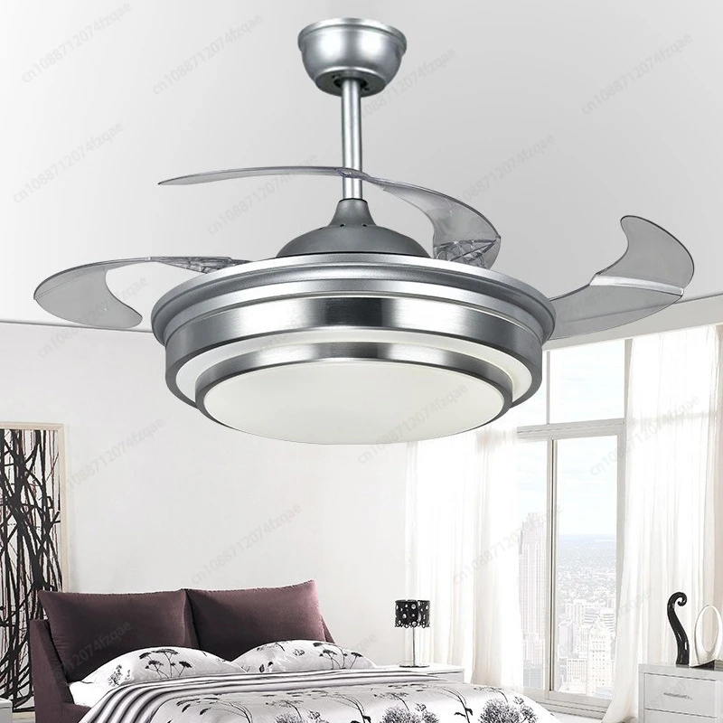 42/48 Inch Nordic Simple Style Silent Frequency Conversion Invisible Light Fan Intelligent Timing Forward And Reverse Fan Light