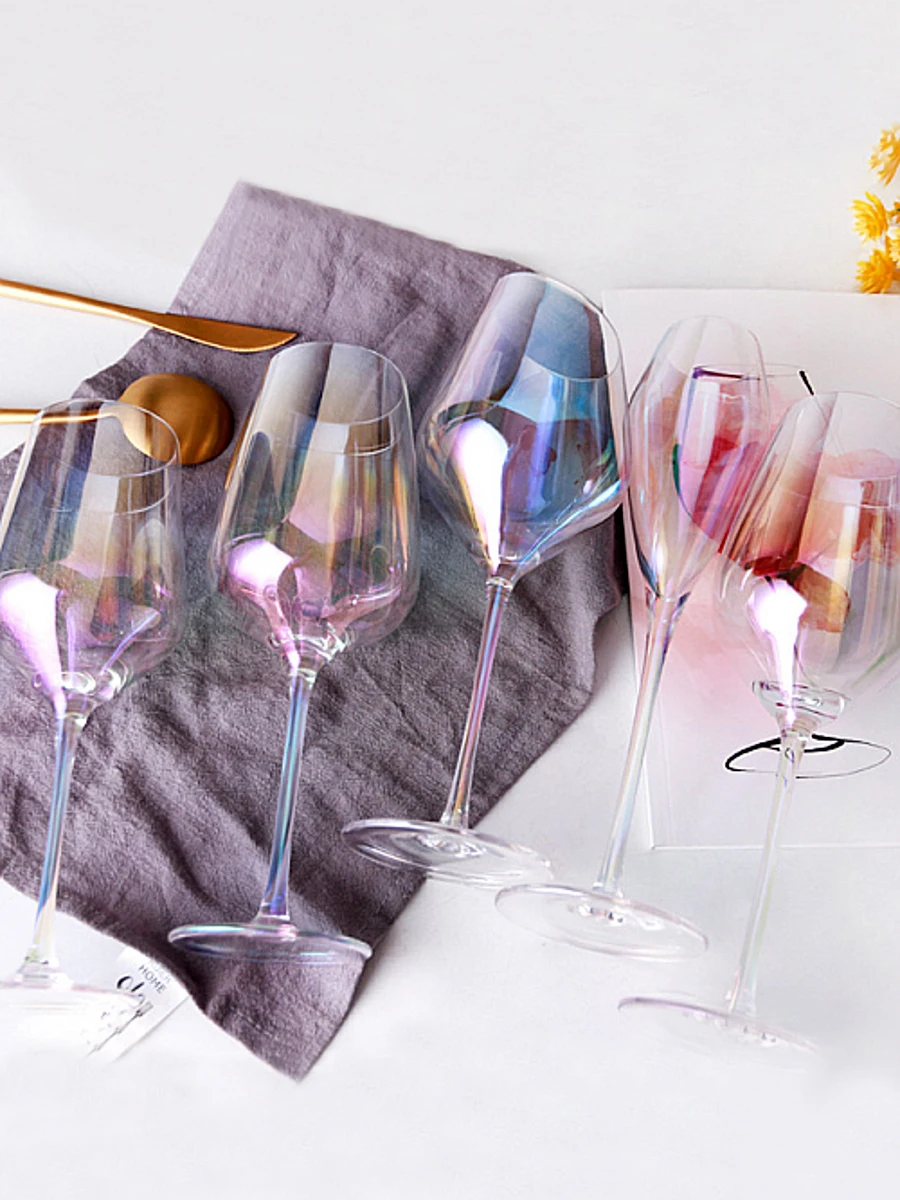 

Nordic Rainbow Goblet, Creative Personality, Gradient Colorful Champagne Glass, Crystal Glass Wine Glass, New Drinkware