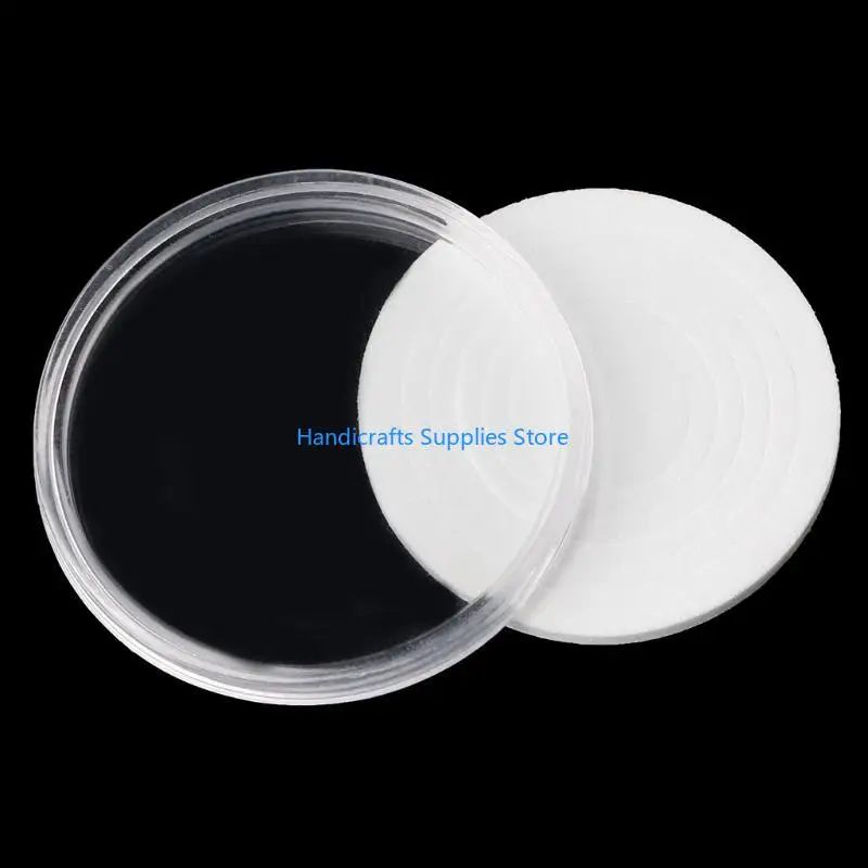 R1WA Small Round Round Coin Box Inner PAD PAD مجموعة حاوية ثنائية التذكارات القابلة للتحصيل لمجموعة السفر في الهواء الطلق