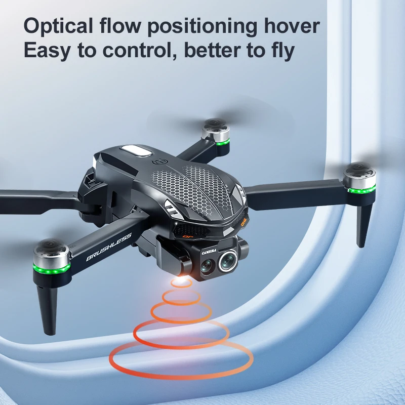 2025 S168 RC Drone pantalla de 2,4 pulgadas Motor sin escobillas 8K HD cámaras duales posicionamiento de flujo óptico juguete de avión para evitar inteligente