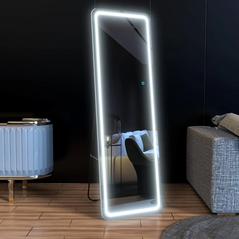 Full Body Mirror With Led Light Wall Mounted Hanging Mirror Floor Mirrors Full Body Length Large Standing Living Room Furniture