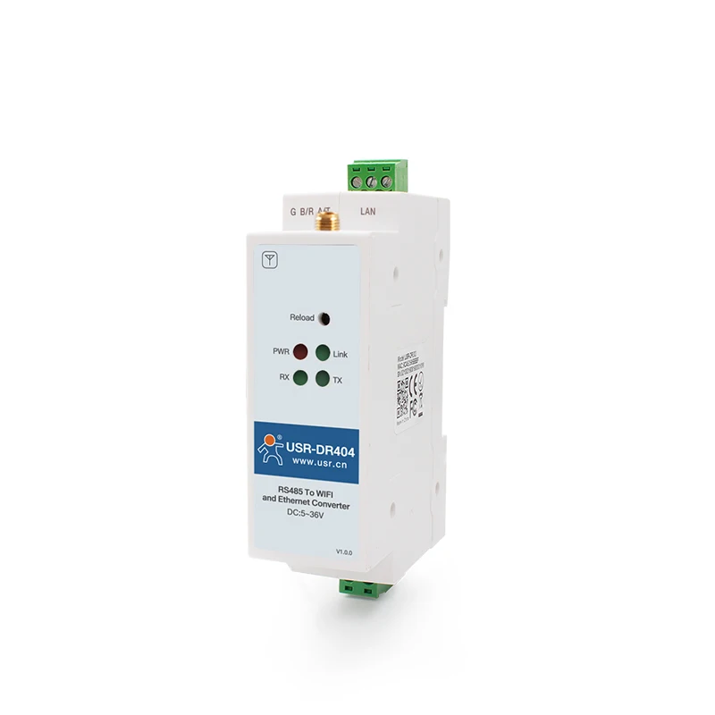 Puerto serie Din RS485 a WiFi, dispositivo convertidor Ethernet, servidor IOT, USR-DR404, compatible con Modbus MQTT