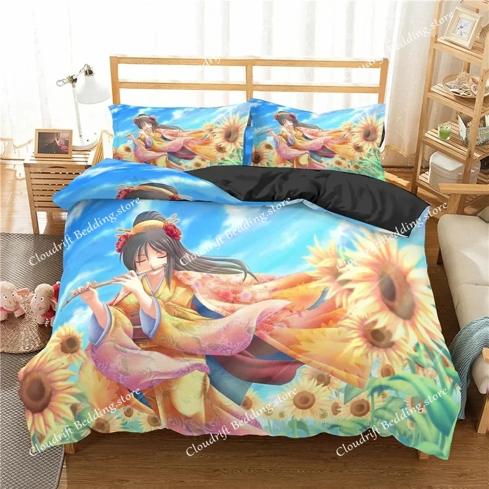 

Lovely Anime Girl Bedding Set Kawaii Bed Linen Quilt Duvet Cover Sets Home Decor Single Queen King Size Gift Cute Cartoon Gift