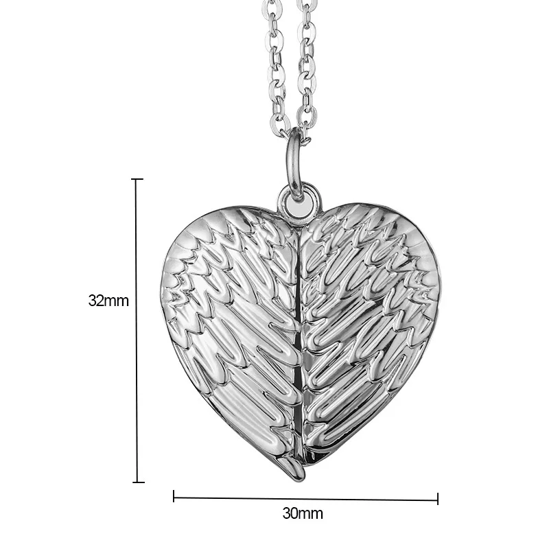 New Sunflower Pendants Necklace Angel Wing Necklace Heart Opening And Closing Design Sublimation Blanks For DIY Logo Print