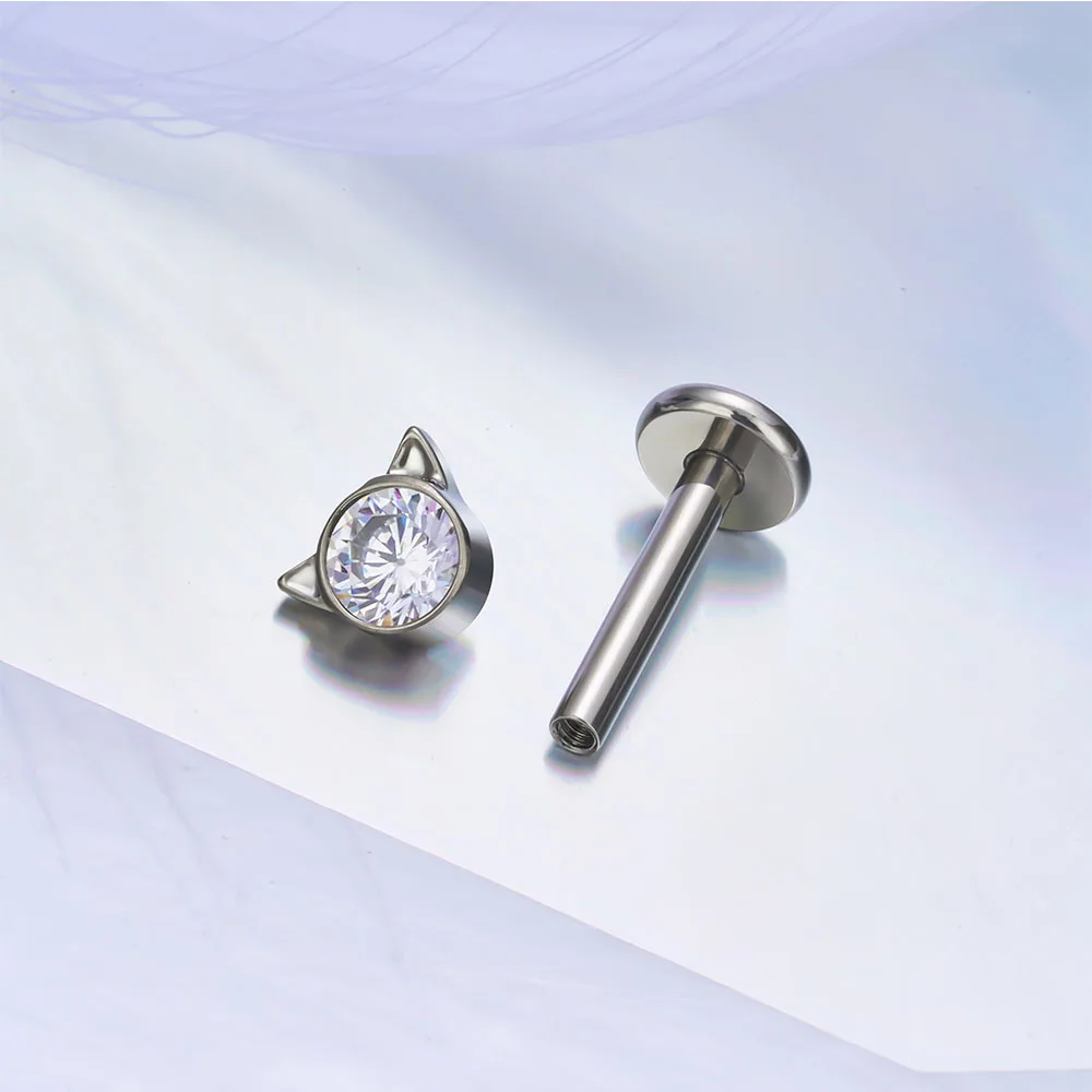 ASTM G23 Titanium Little Devil ZC Ear Cartilage Nail Women\'s Ear Nail Perforation Jewelry Fashion Internal Thread Nose Nail