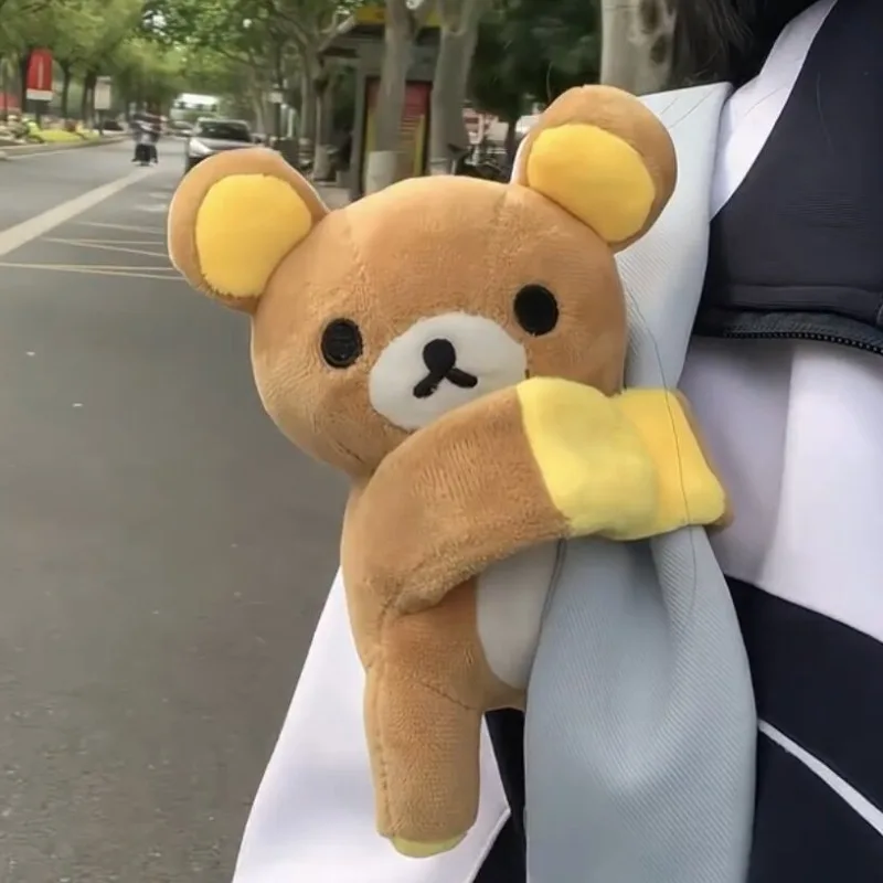 Cute Rilakkuma Snap Bracelet Cartoon Doll Bear Wristband Bag Pendant Keychain Soft Stuffed Toy Birthday Gift for Women Girls view 5