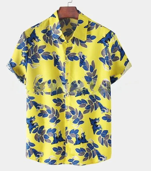 メンズサマーハワイアンシャツビーチウェア花柄プリントNe Nine Sveレギュラーシースペシャルワイドフィットシャツ秋用