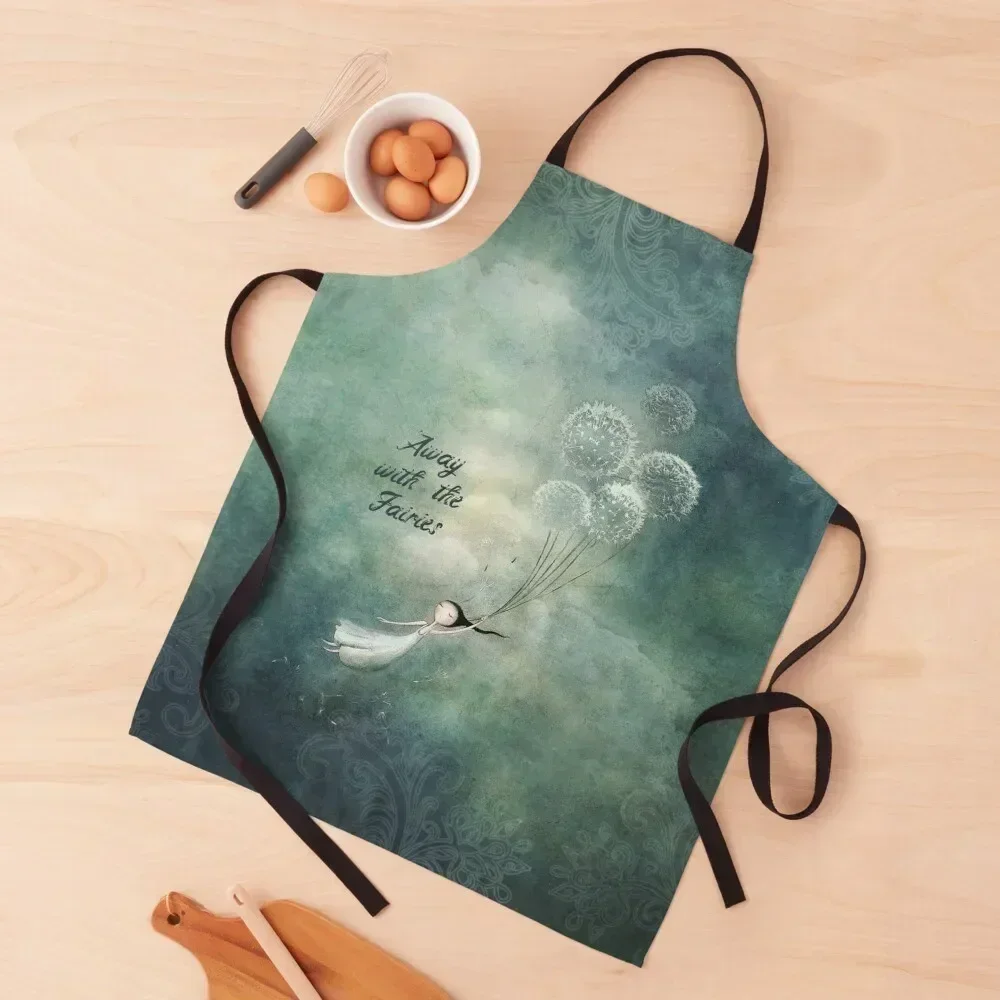 

Away with the fairies Apron barber men Waiter Uniforms christmas kitchen cloths For Men Apron