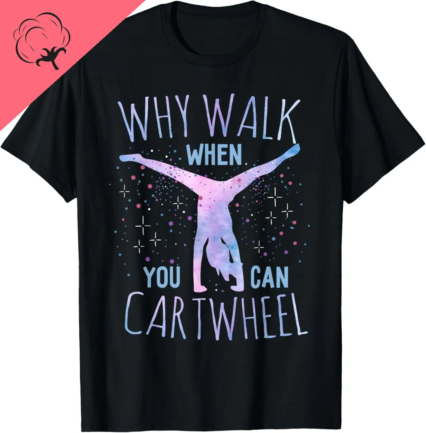 Cartwheel Gymnast Girl T-Shirt: Classic Fit, Short Sleeve  Black Graphic T Shirts Unisex Summer Streetwear Tops Graphic T Shirts