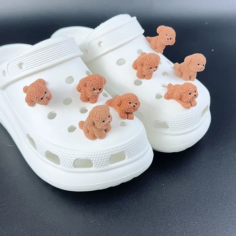 1/8 قطعة الأحذية الموضة السحر مجموعة اكسسوارات ثقب مشبك حذاء لطيف تيدي الكلب لتقوم بها بنفسك ثلاثية الأبعاد الأحذية زينة ل حقيبة بوج الاطفال هدية #6