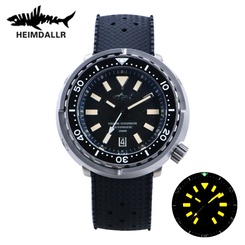 Heimdallr Titanium Diver Watches 200M Water Resistance Sapphire Crystal Japan NH35 Automatic Movement Men Tuna Mechanical Watch