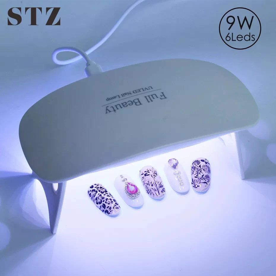 9W UV Led Lamp Nail Dryer Small Mini Manicure Sun Light Beads Fast Drying Curing Gel Polish Varnish Builder Salon Tools #1016