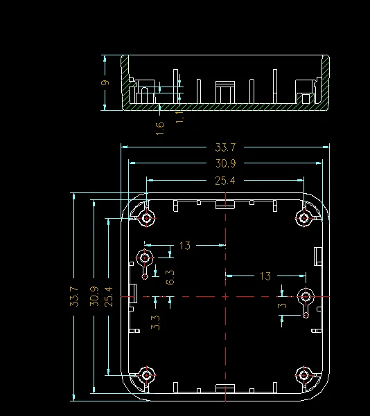 Gratis Verzending 10 Stks/partij 33X33X10Mm Plastic Behuizing Kleine Sensor Elektronica Box Instrument Behuizing Project Box Control Box