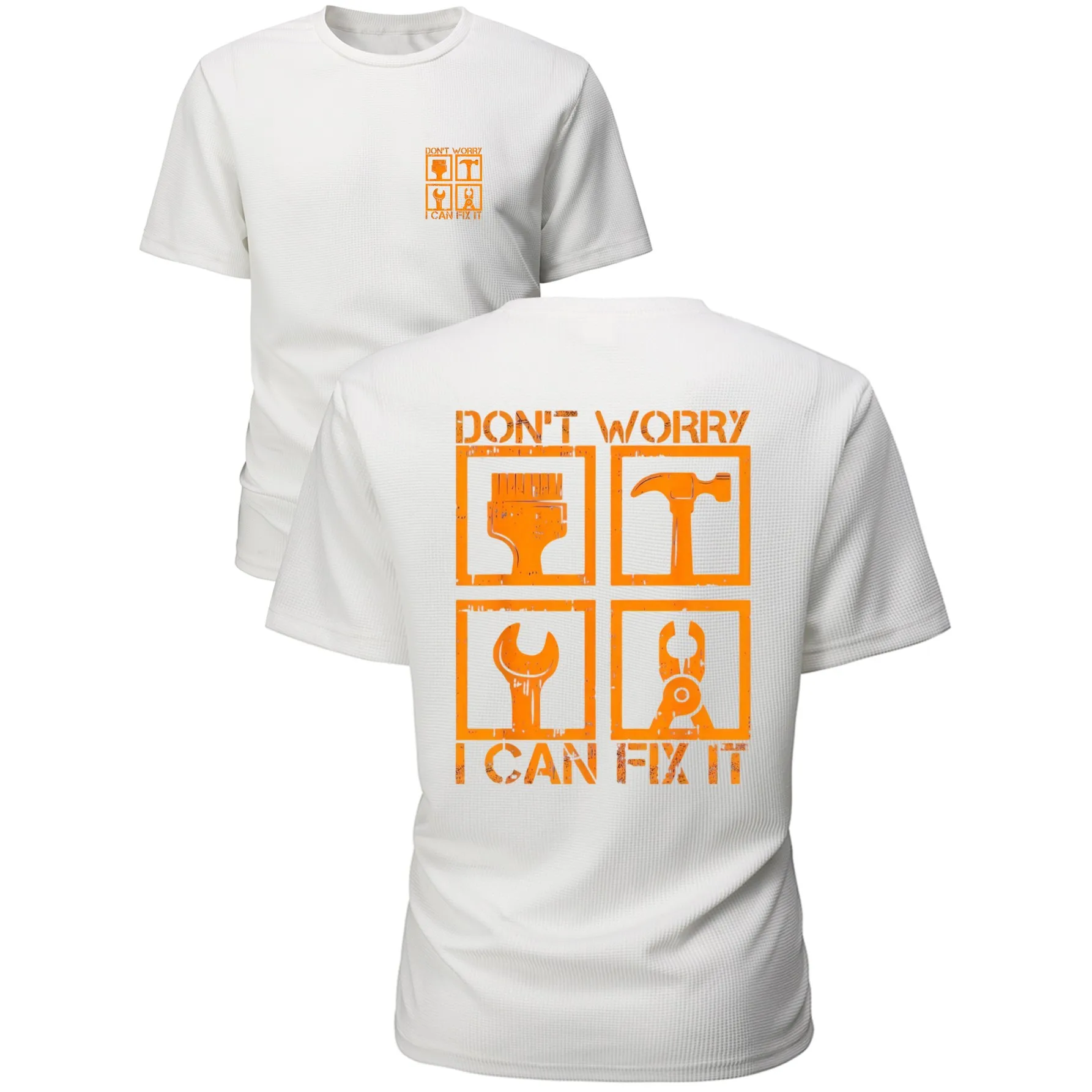 Don't Worry I Can Fix It Tools Graphic Cotton Casual Crew Neck Short Sleeve T-Shirt
