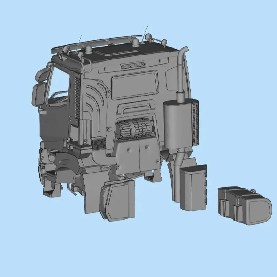 3d Printed Truck Cabin Kit RENAULT SERIES K 1/14 For Tamiya Fmx Static Dot Model JDM  Lesu Lxy Scaleclub