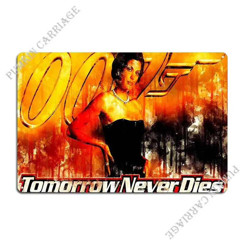 غد لا يموت أبدًا 7 علامة معدنية لتزيين المرآب وديكور غرفة المعيشة ومرآب القصدير