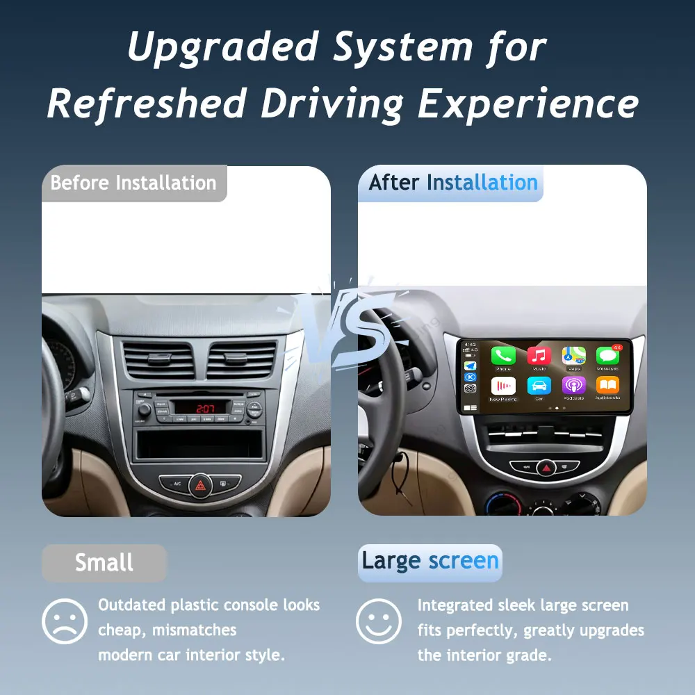 Android 16 (OS) 12.3 inch For Hyundai Solaris Verna Accent  2010-2014 GPS Navigation WiFi Accessories Head Unit  GPS Navi Video