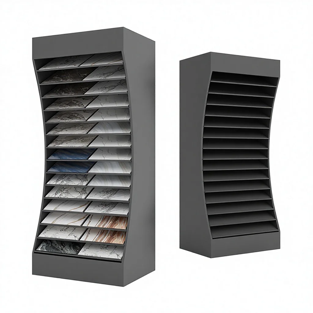 &c Customizable Modern for Metal Quartz Granite Tile Stone Display Stand Vertical Ceramic Tile Display Racks Showroom Floor