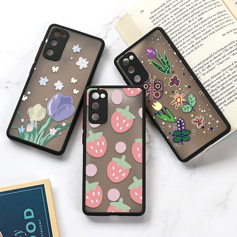 Flower Painted Phone Case For Samsung Galaxy S25 S24 S26 Ultra Case S23 Ultra S23+ S24 Plus S22 S20 S21 FE Silicone Bumper Cover
