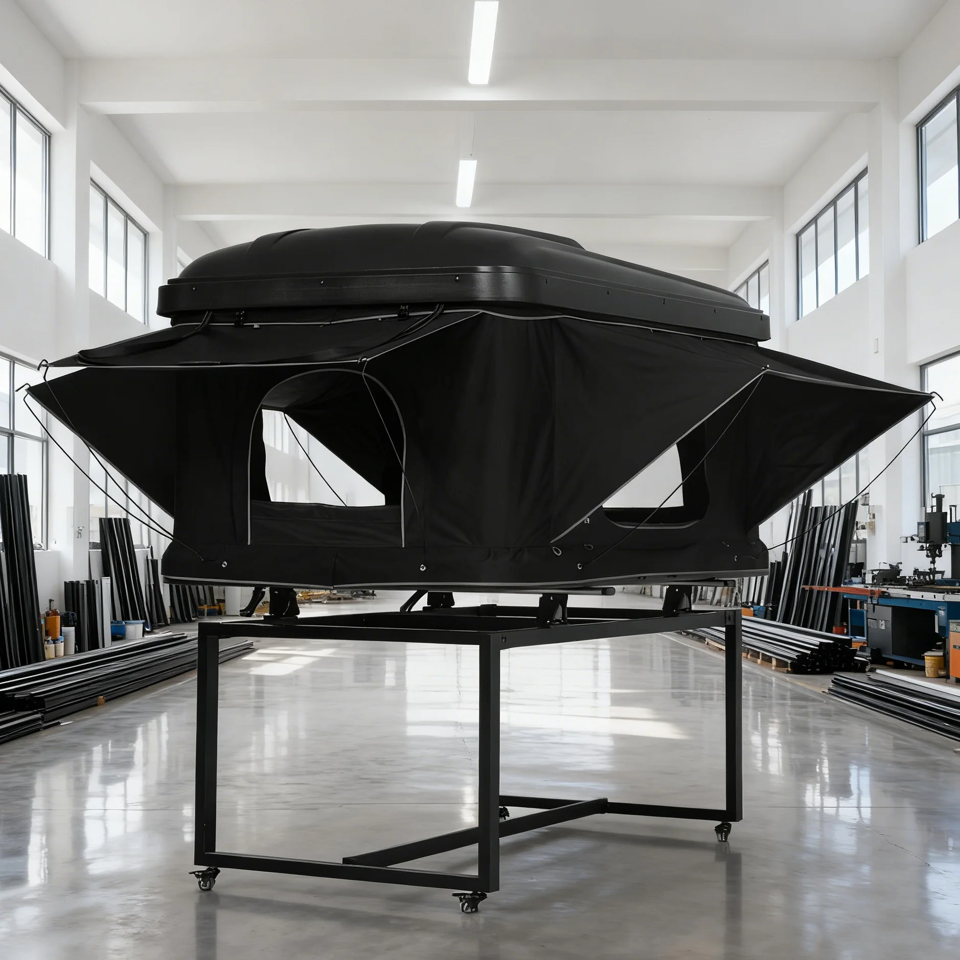 Most Popular Fit up 2 Adults OEM Overland Road Trip Adventures Rooftop Tent Telescopic Ladder for Suv