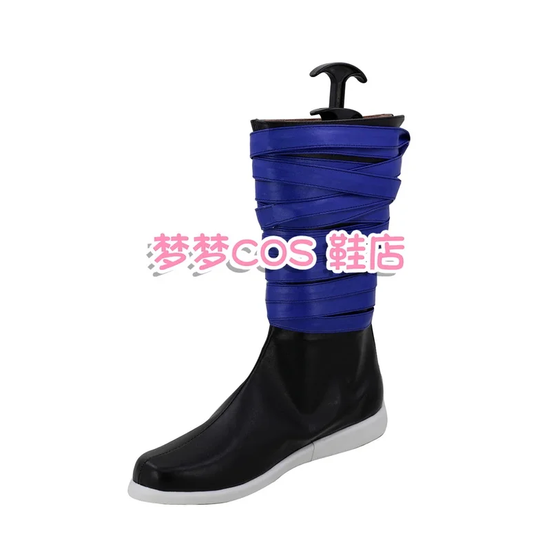 

DY20JP Anime DBZ Gogeta Cosplay Costume Shoes Blue Black Handmade Faux Leather Boots25