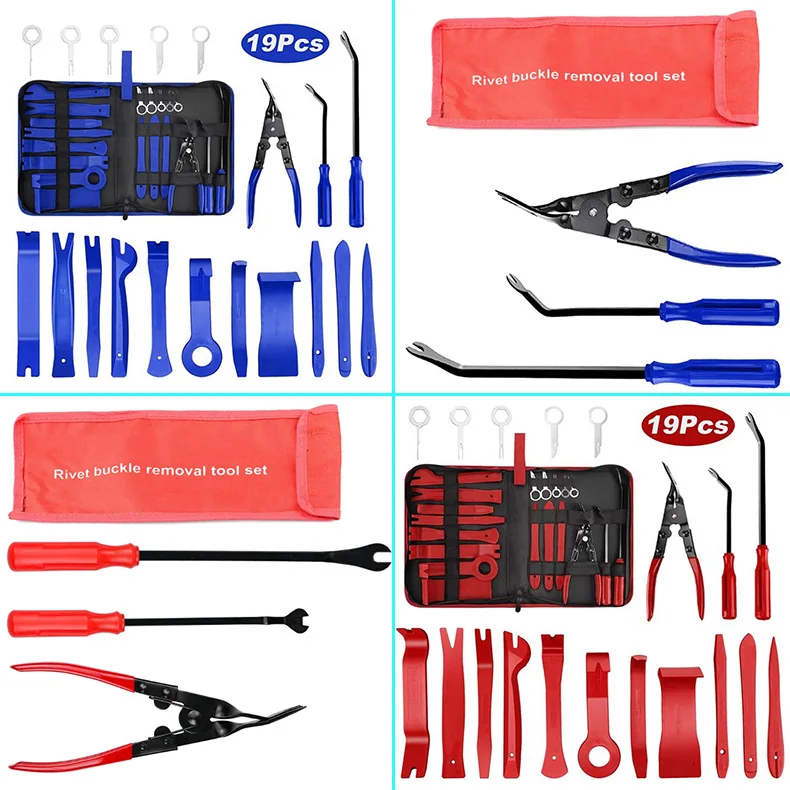 Portable Auto Car Radio Panel Dashboard Door Clip Trim Repair Disassembly Tools Trim Removal Tool Interior Kits 11/19/38 Sets