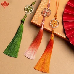 Chinese Classic Tassels Delicate Ethnic Style Flower Metal Frame Pendants DIY Handicraft Ornaments