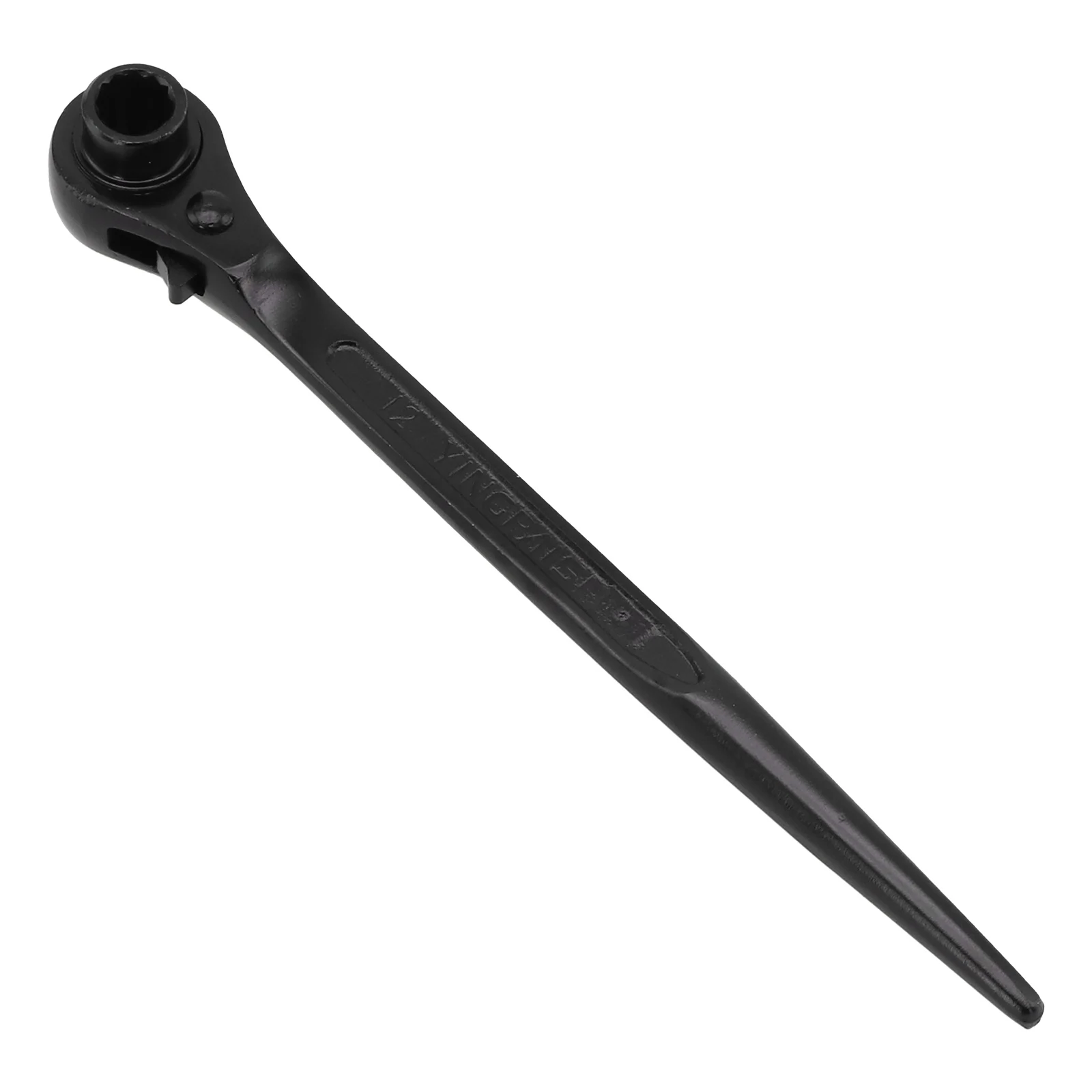 Hardened T-Bar Ratcheting Wrench for Chainsaw Adjustment with High Carbon Steel Material and Secondary Tool for Rail Cleaning