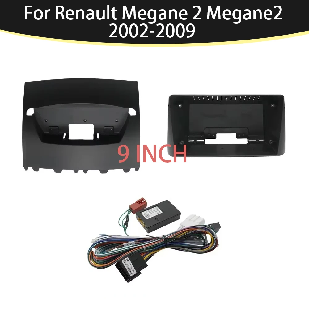

9 Inch Car Frame Fascia Canbus Box Adapter For Renault Megane 2 Megane2 2002-2009 Android Radio Dash Fitting Panel Kit
