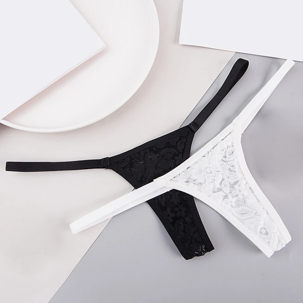 Women's Briefs Thong Lingerie Lace Mesh Panties See-through G-String Underwear Female Breathable Underpants Sexy Lingerie