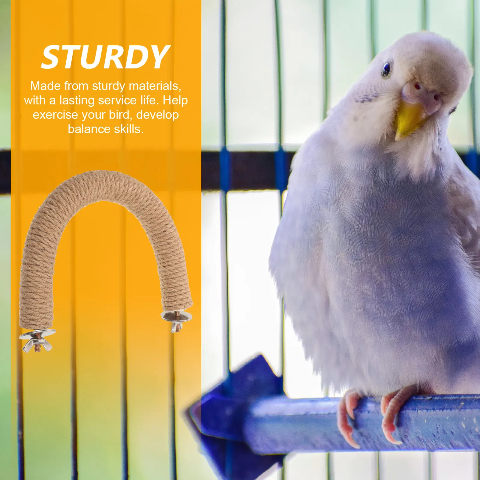Sturdy Wear-Resistant Bird Perch Stand for Parrot Macaw Parakeet Finch Cage Play Grinding Exercise Balance Training Daily Use